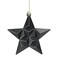 DAK 12ct Matte Jet Black Glittered Star Shatterproof Christmas Ornaments 5"